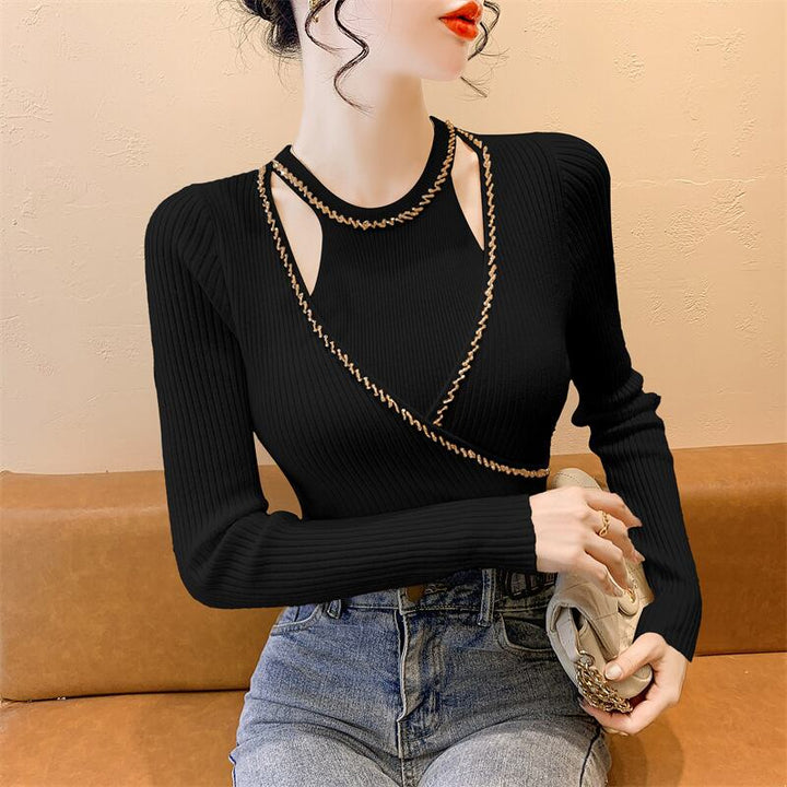 【tops】ビジュースリットニットトップス　M28254