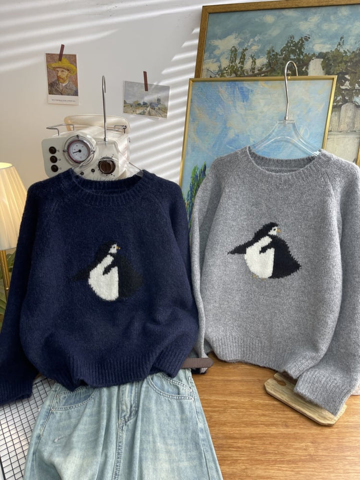 【tops】クルーネックニットセーター　M26613