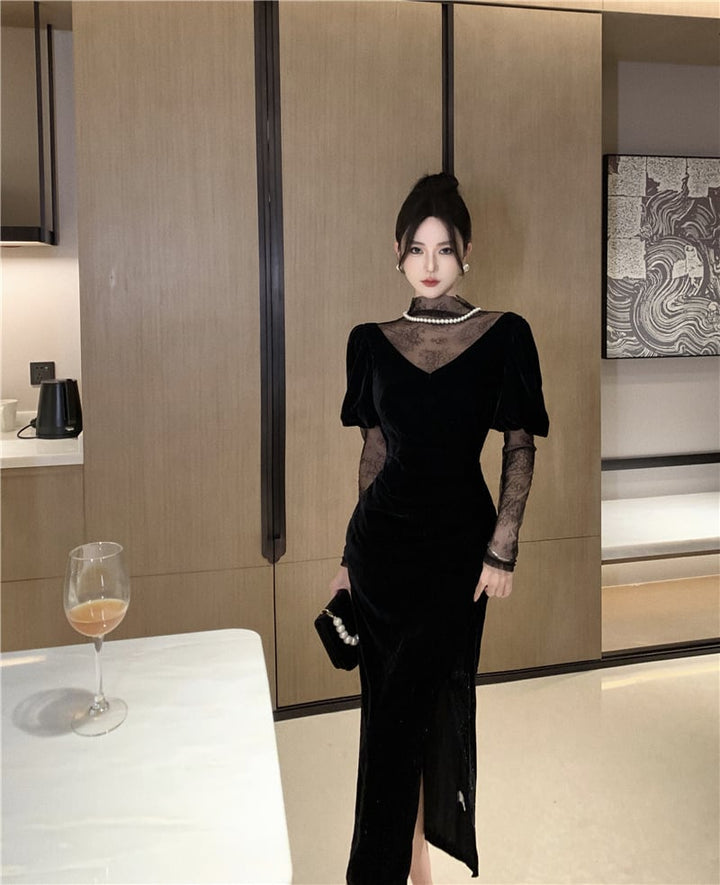 【dress】チュールドッキングワンピース　M26988