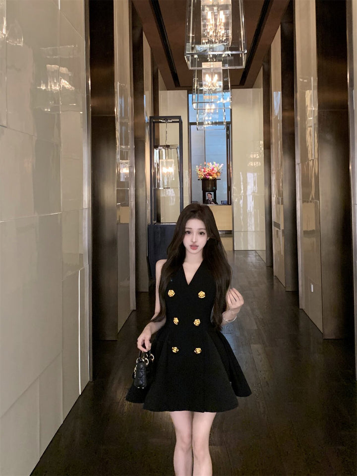 【dress】Vネックノースリーブワンピース　M29828