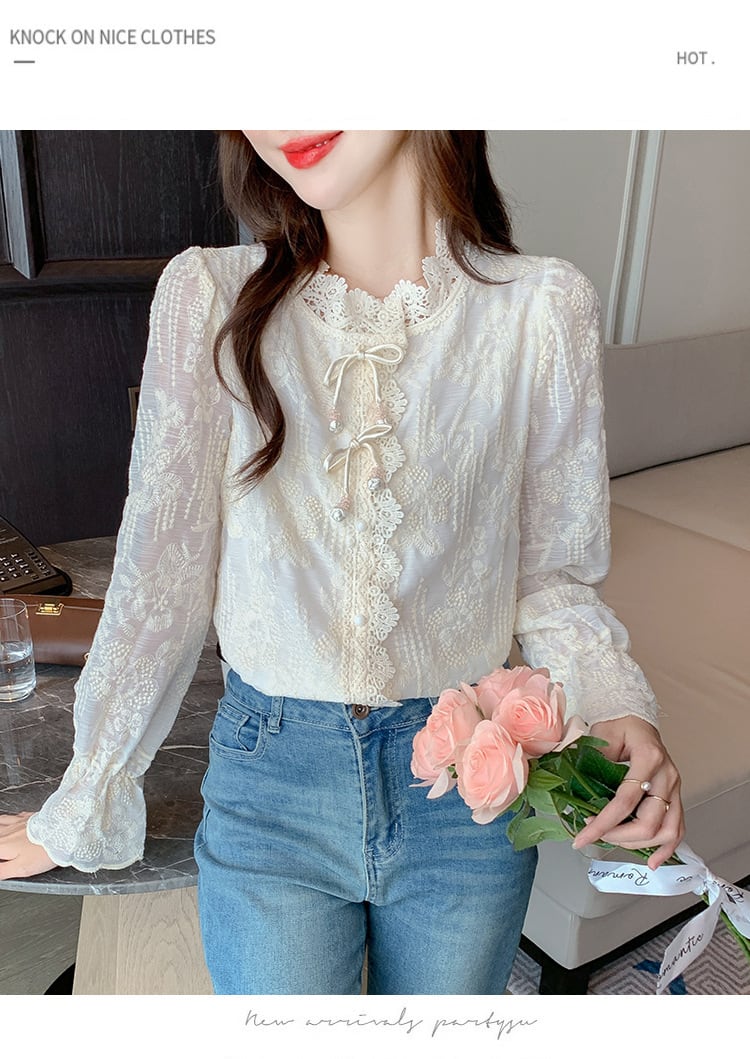 【tops】レースシャツトップス　M26568