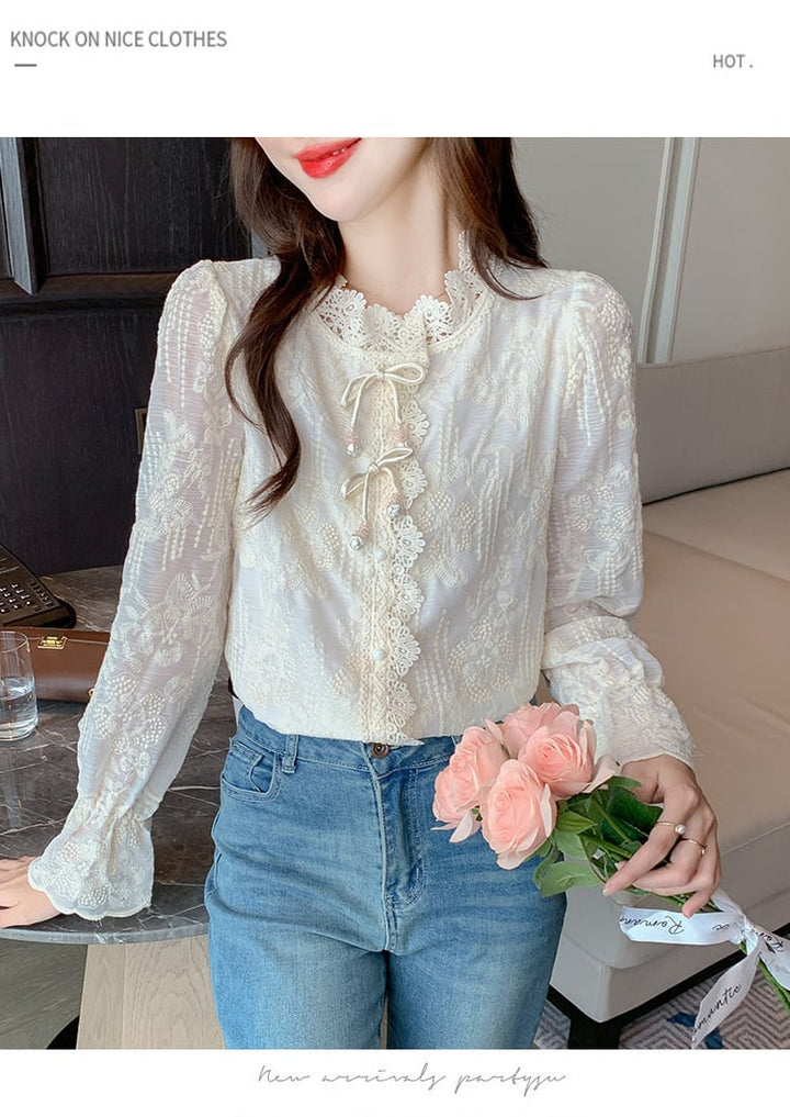 【tops】レースシャツトップス　M26568