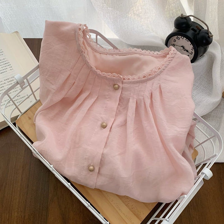 【tops】クルーネックシャツトップス　M29462