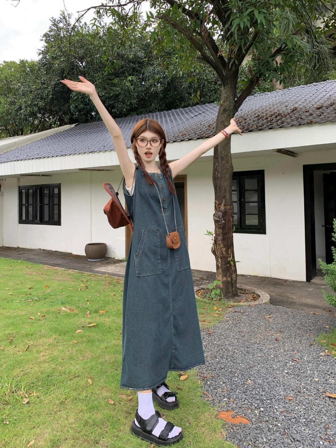 【dress】ノースリーブデニムワンピース　M25107