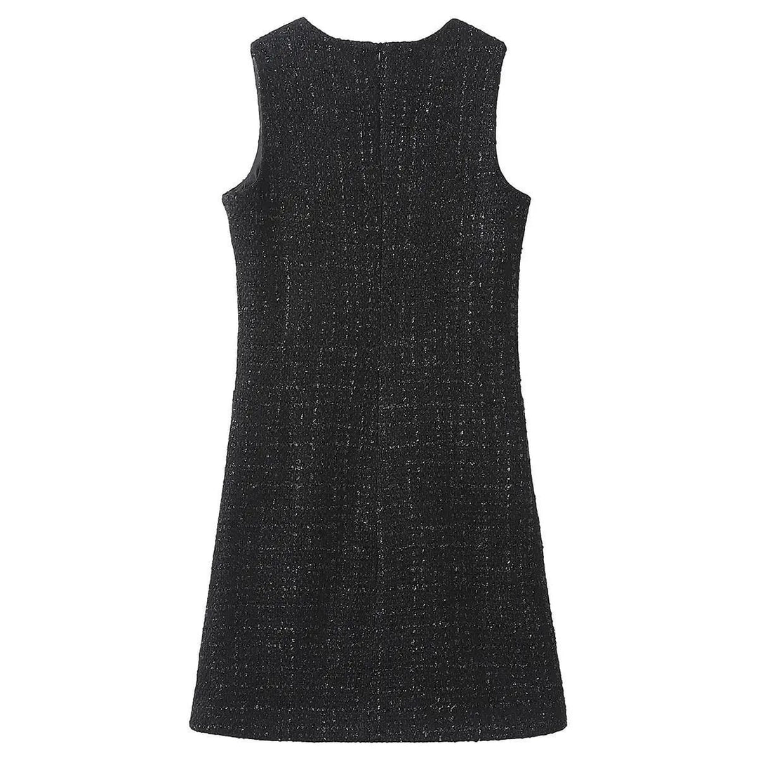 【dress】ノースリーブツイートワンピース　N2816