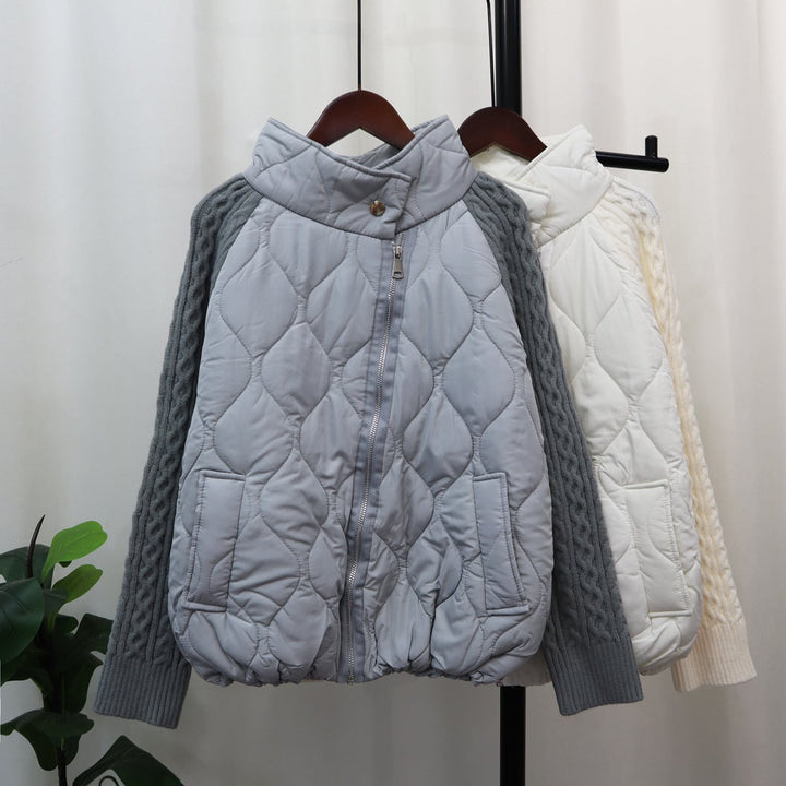 【outer】棉コートドッキングニットカーデ　M18242