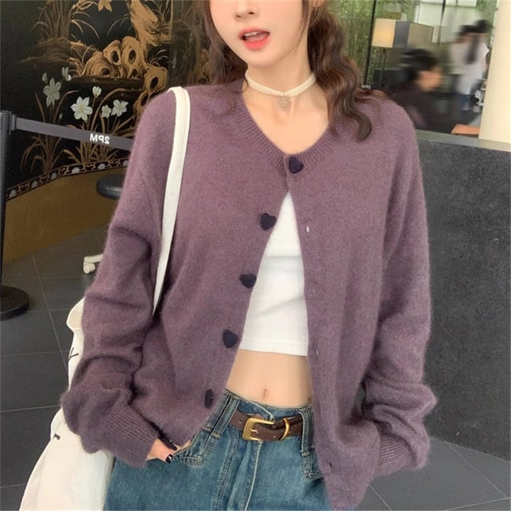 【outer】クルーネックニットカーデ　M25853