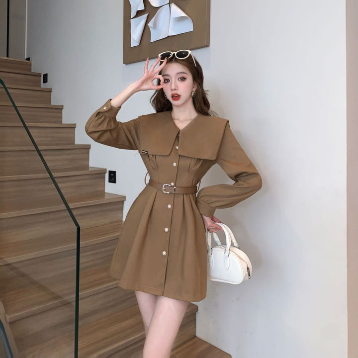 【dress】折り襟ワンピース　M18972