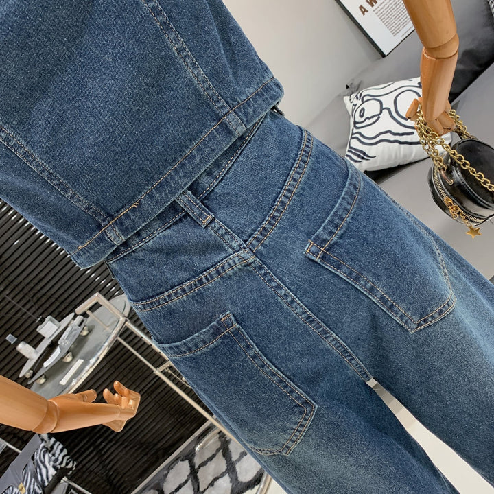 【set】Vネックベスト×デニムパンツセット　M25269