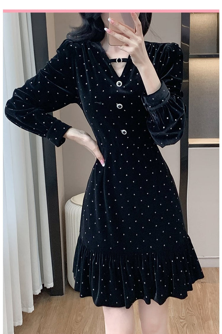 【dress】ドット柄ワンピース　M26485