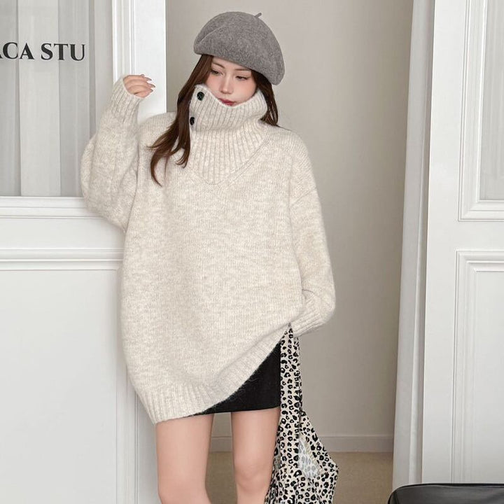 【tops】ハイネックニットトップス Q7033