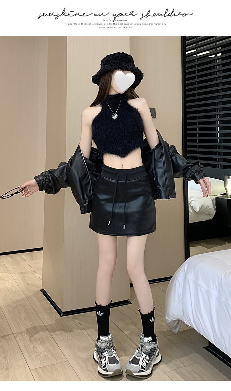 【bottoms】レザースカート　M18087