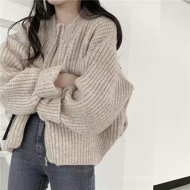 【outer】クルーネックニットカーデ　M18391