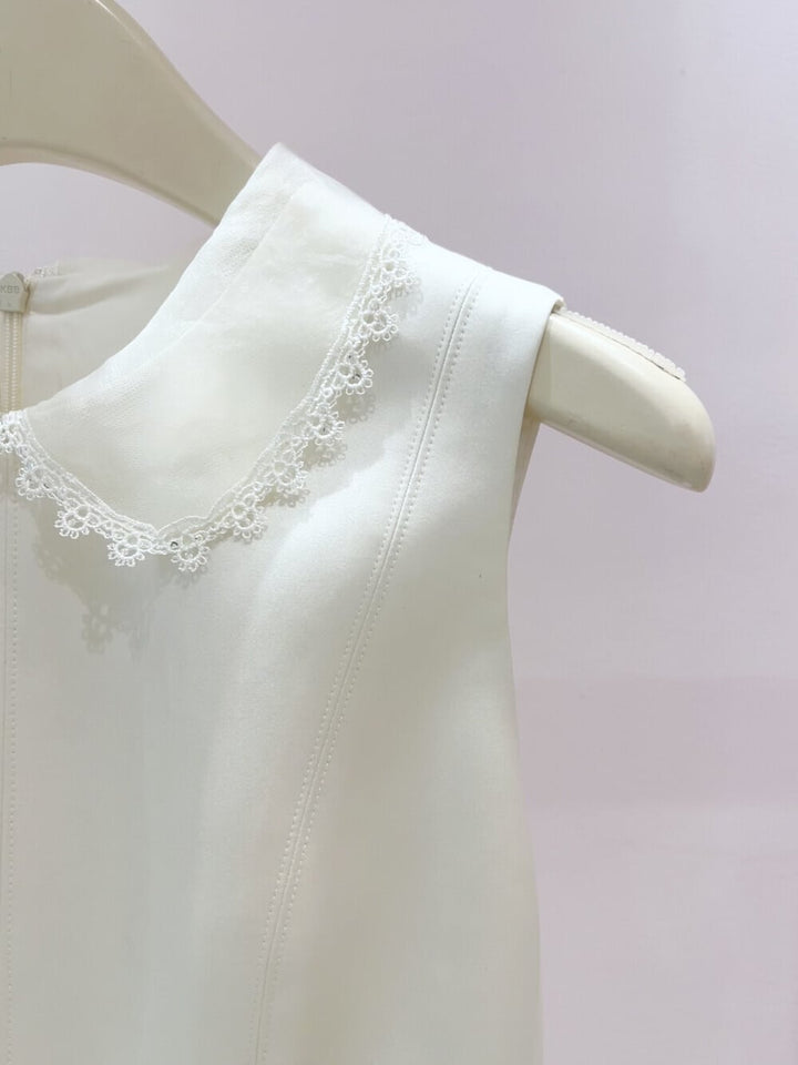 【dress】バックリボンレースドッキングミニワンピース　N3535