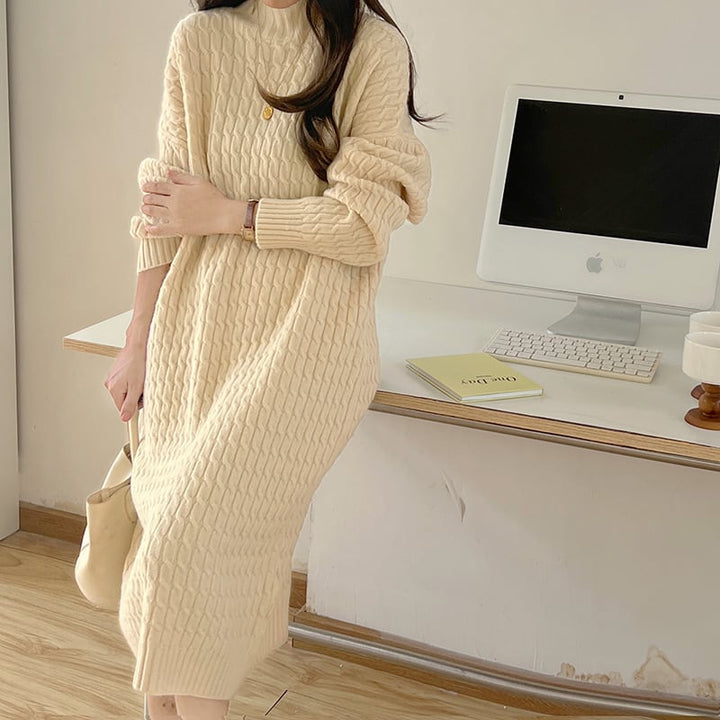 【dress】無地ニットワンピース　M18235