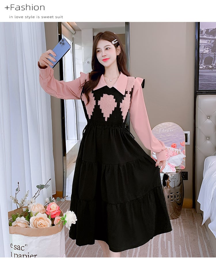 【dress】目立つ！エレガント切り替えワンピース　M17645
