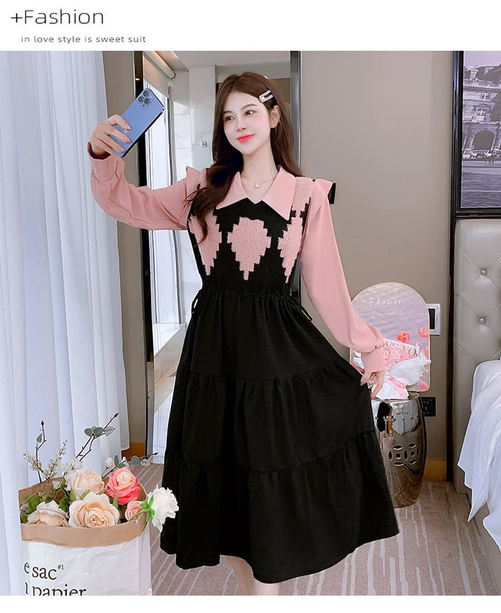 【dress】目立つ！エレガント切り替えワンピース　M17645