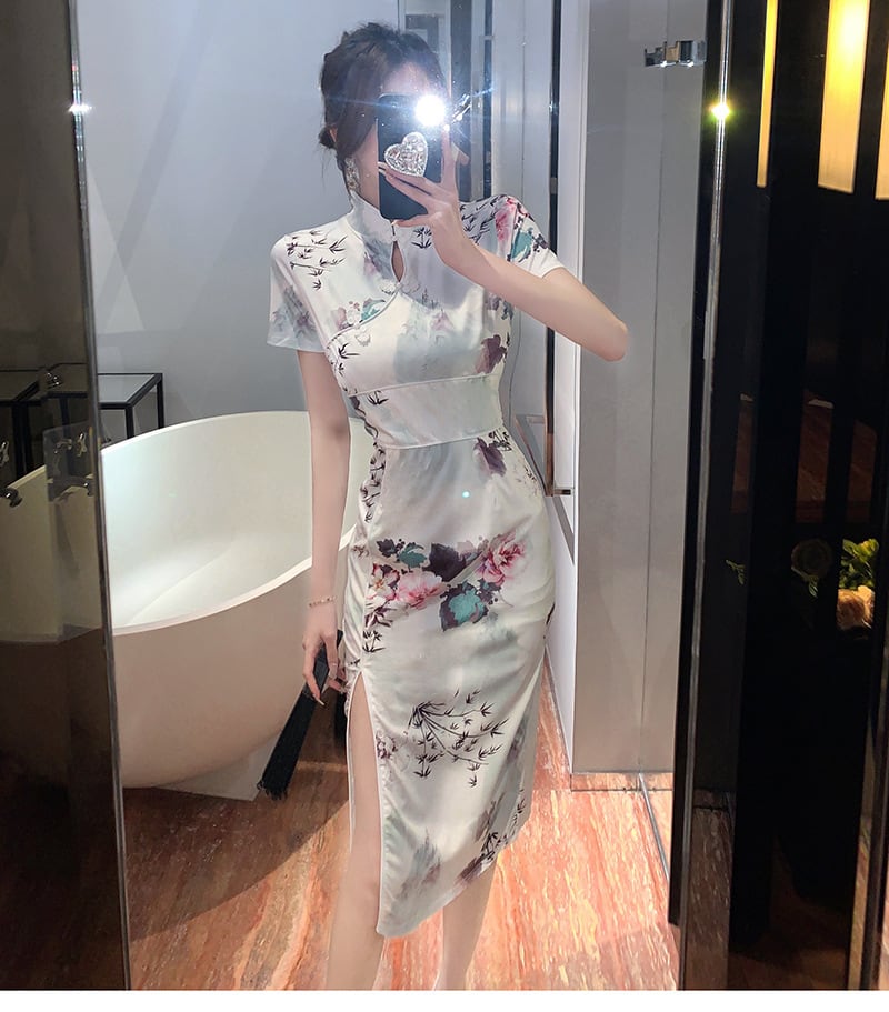 【dress】絶対欲しいエレガントスリットデートワンピース　M17354