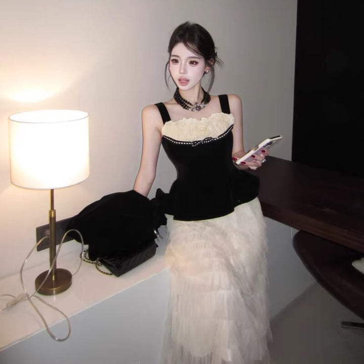 【outer】Vネックベルベットコート Q7903