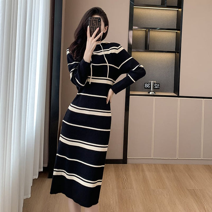 【dress】ボーダー柄ニットワンピース　M17600
