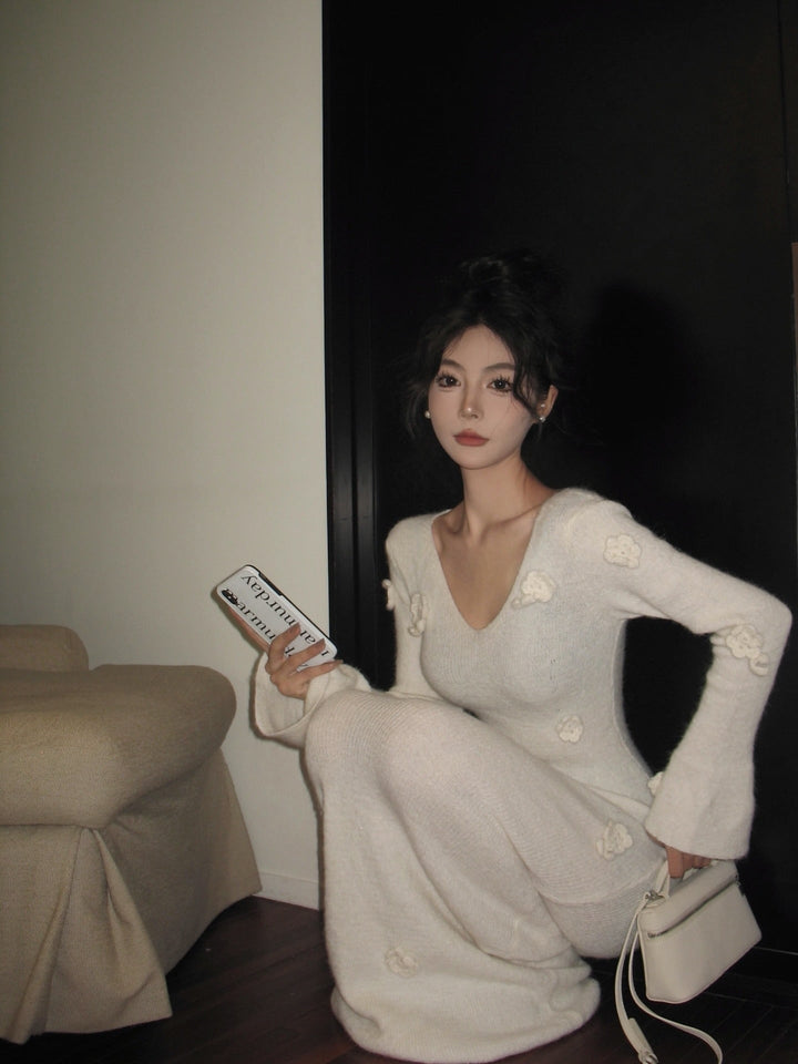 【dress】Vネックニットワンピース　M27999