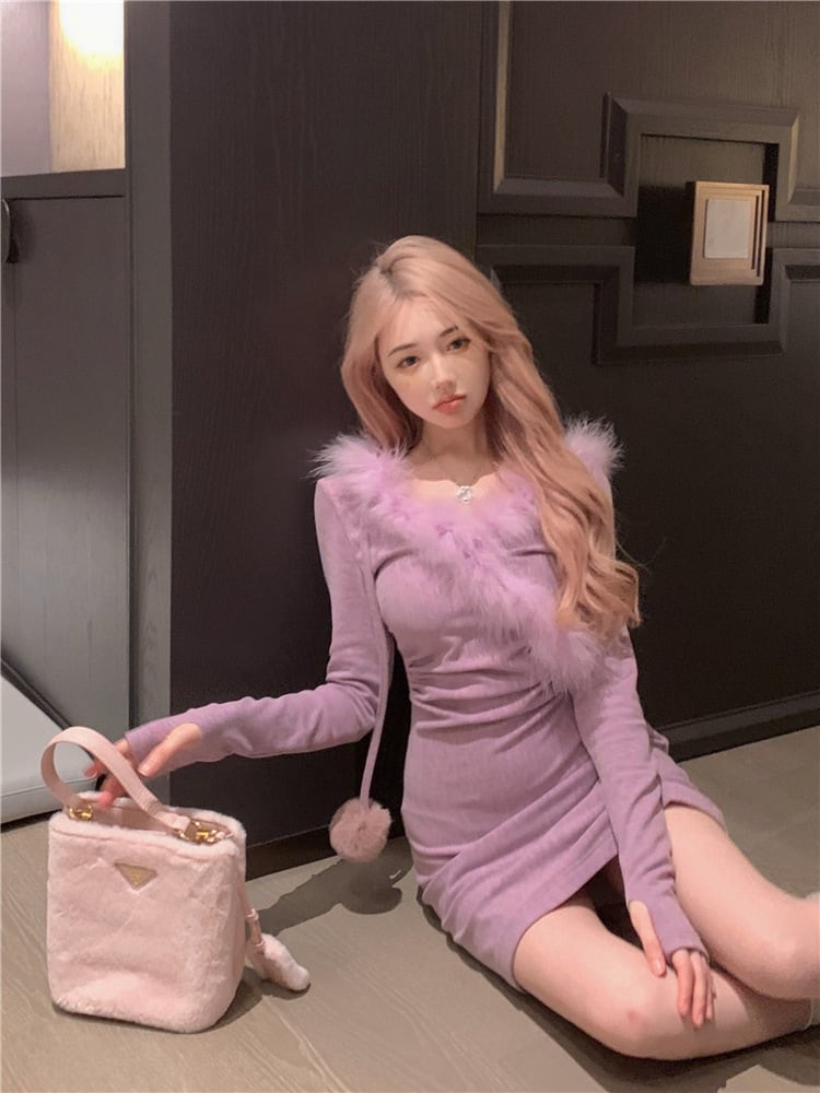 【dress】ファーワンピース　M20192