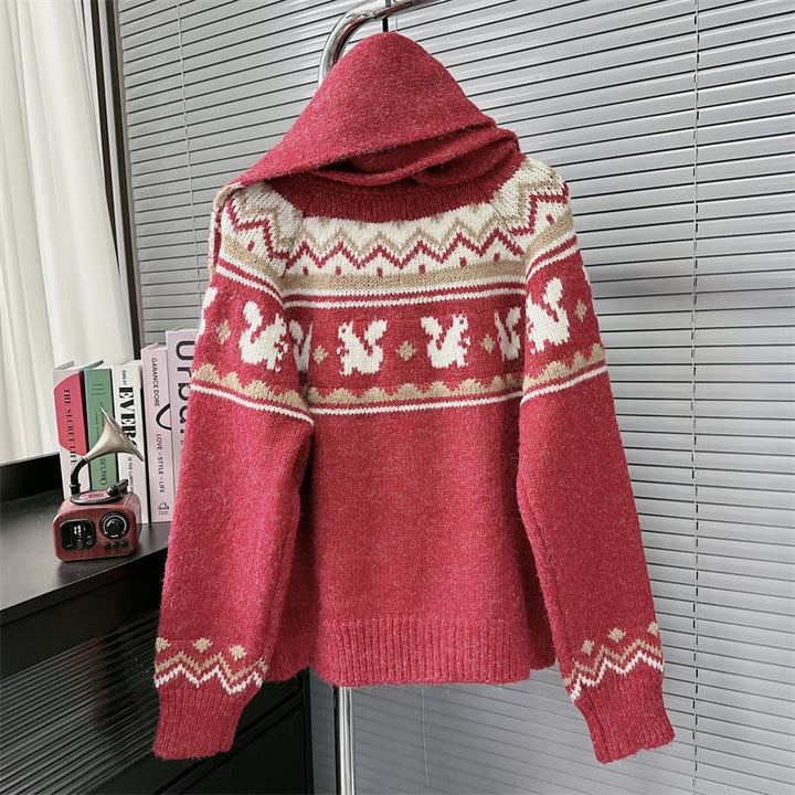 【outer】ニットカーデマフラー付き　M27562