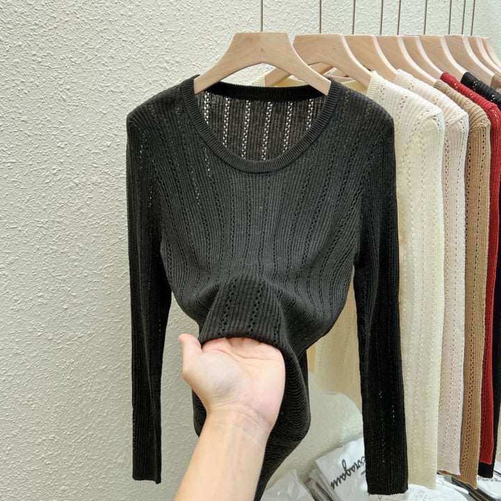 【tops】カットワークニットトップス　M26513