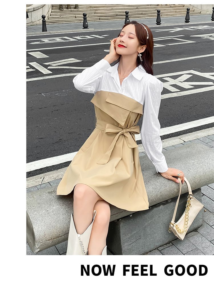 【dress】目立つ！エレガント切り替えワンピース着瘦せ　M17186