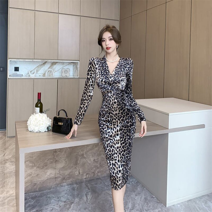 【dress】ヒョウ柄ワンピース　M18896