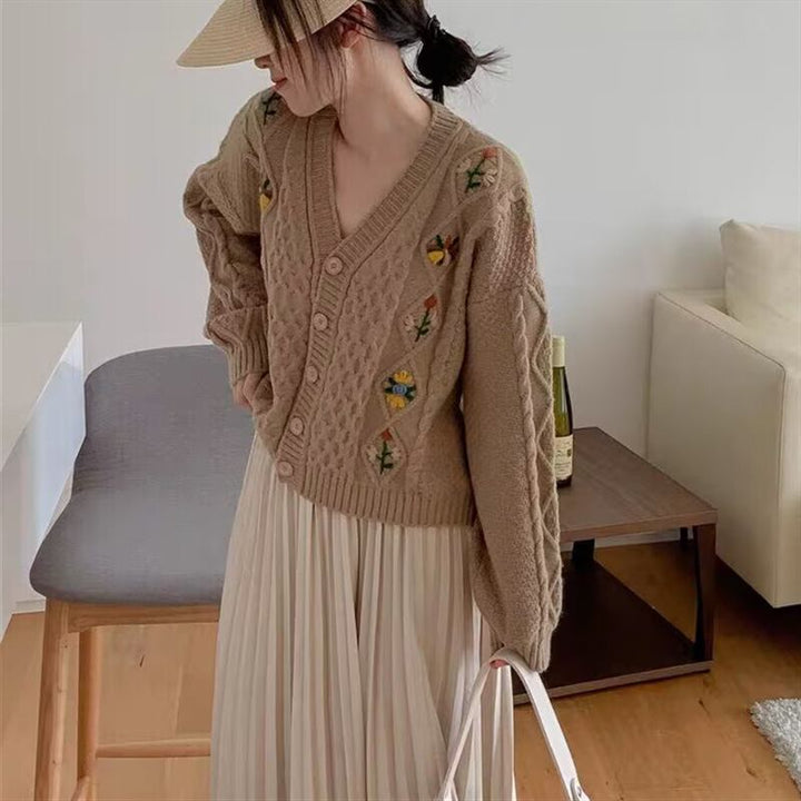【outer】Vネックニットカーデ　M18828