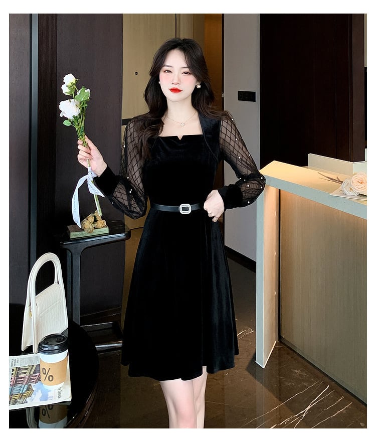 【dress】女子力アップエレガント切り替えデートワンピース　M17605