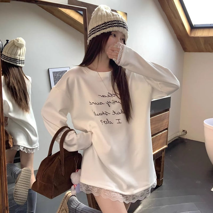 【tops】レースドッキングトップス Q8153