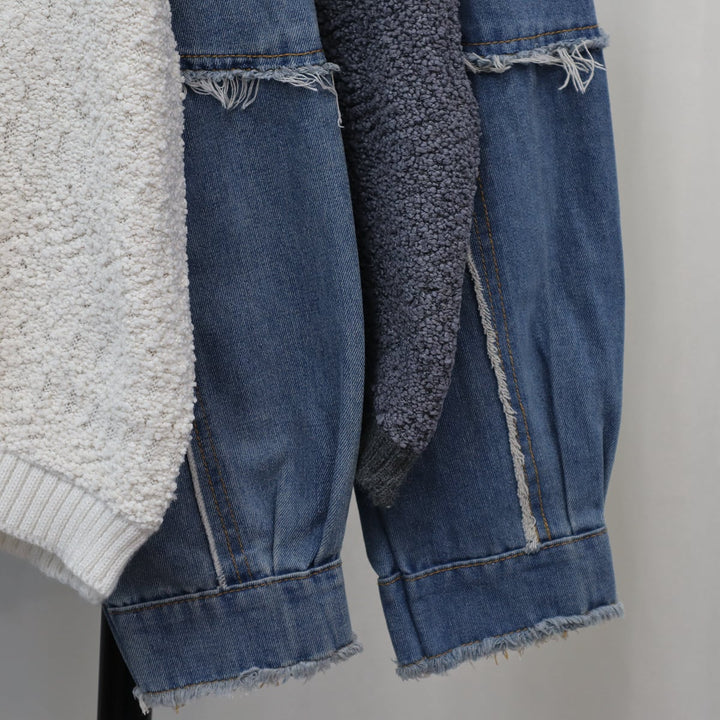 【outer】デニムドッキングニットカーデ　M18289