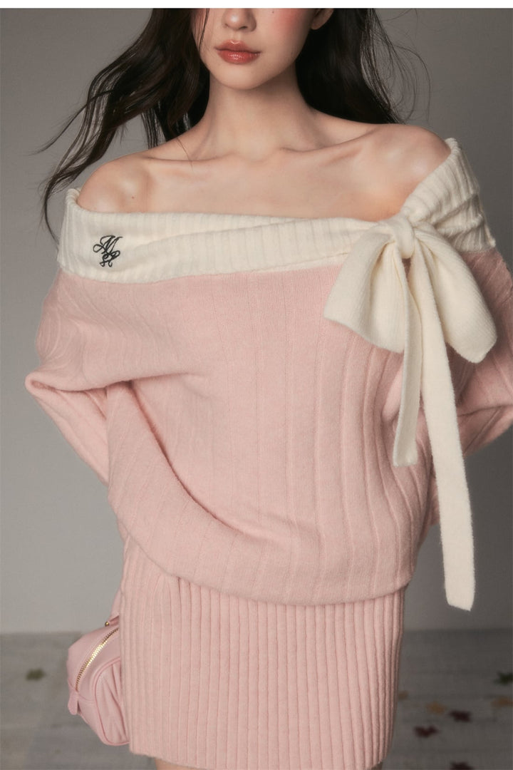 【dress】オフショルリボンミニワンピース　N3482