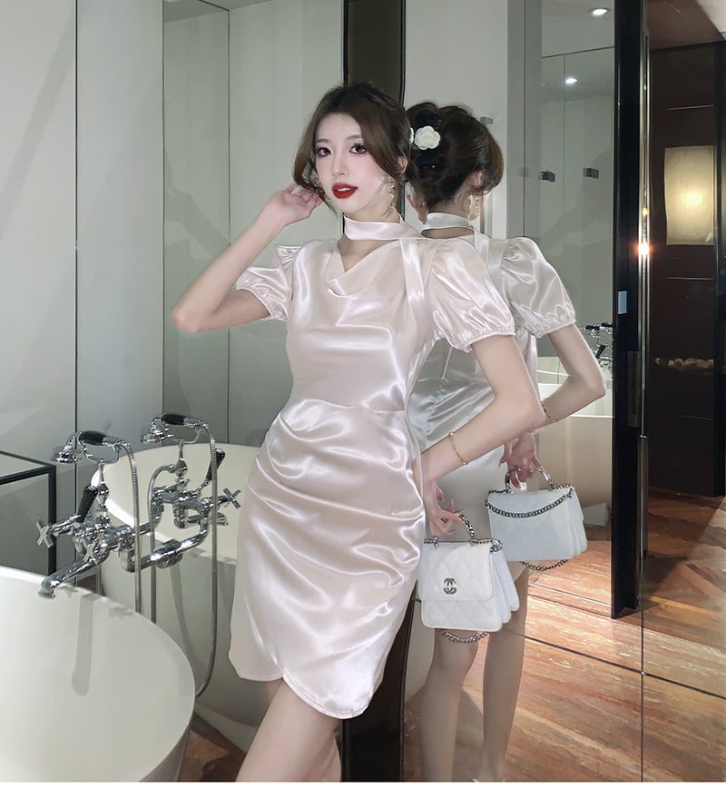【dress】細身効果抜群♪エレガントデートワンピース　M17355