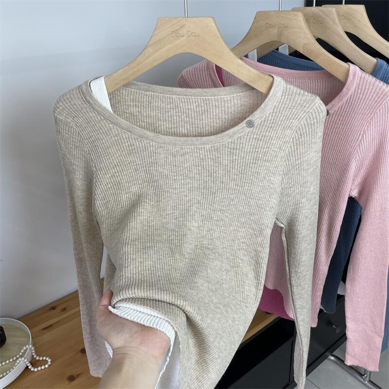 【tops】切り替えニットトップス　M26510