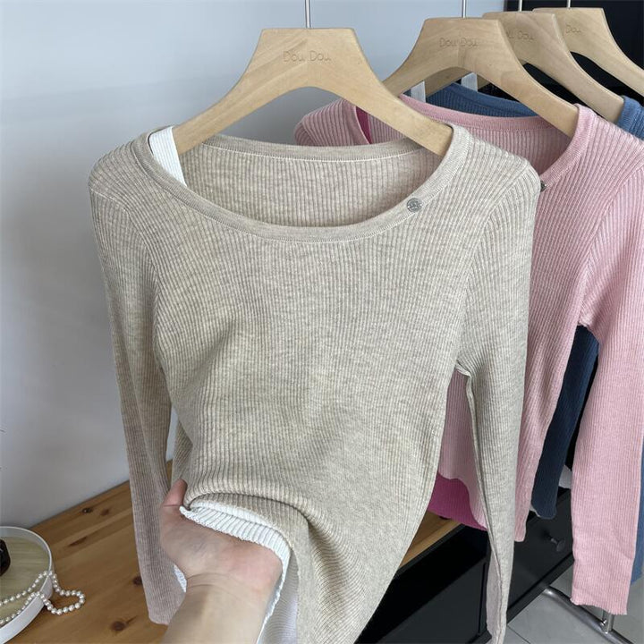 【tops】切り替えニットトップス　M26510