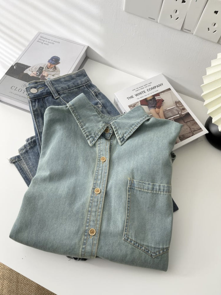 【tops】デニムシャツ　M29930
