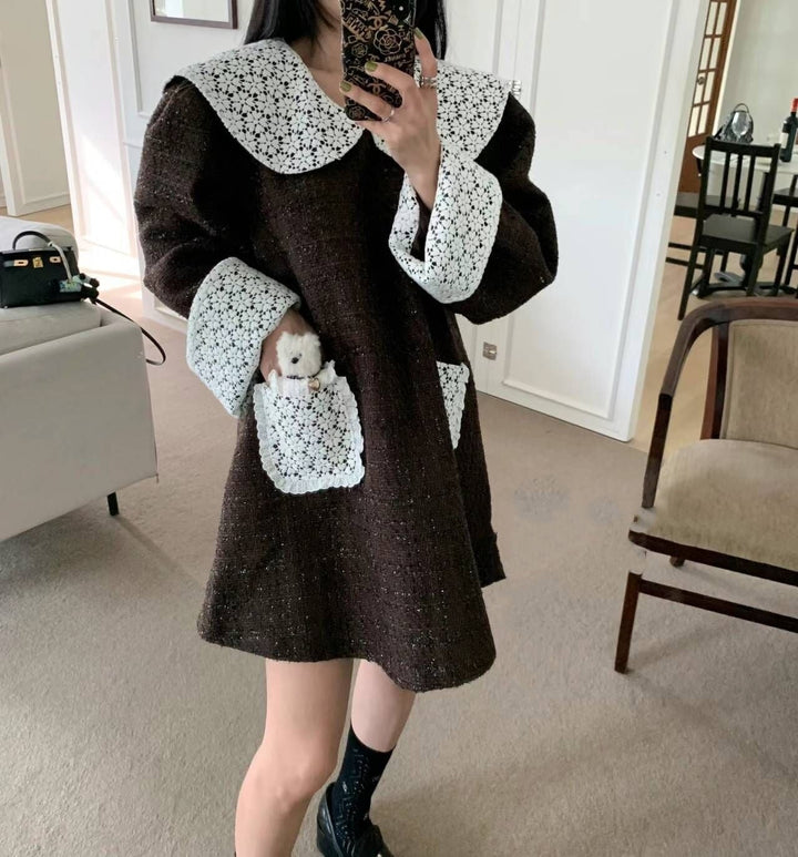 【dress】レース切り替ワンピース　M27097