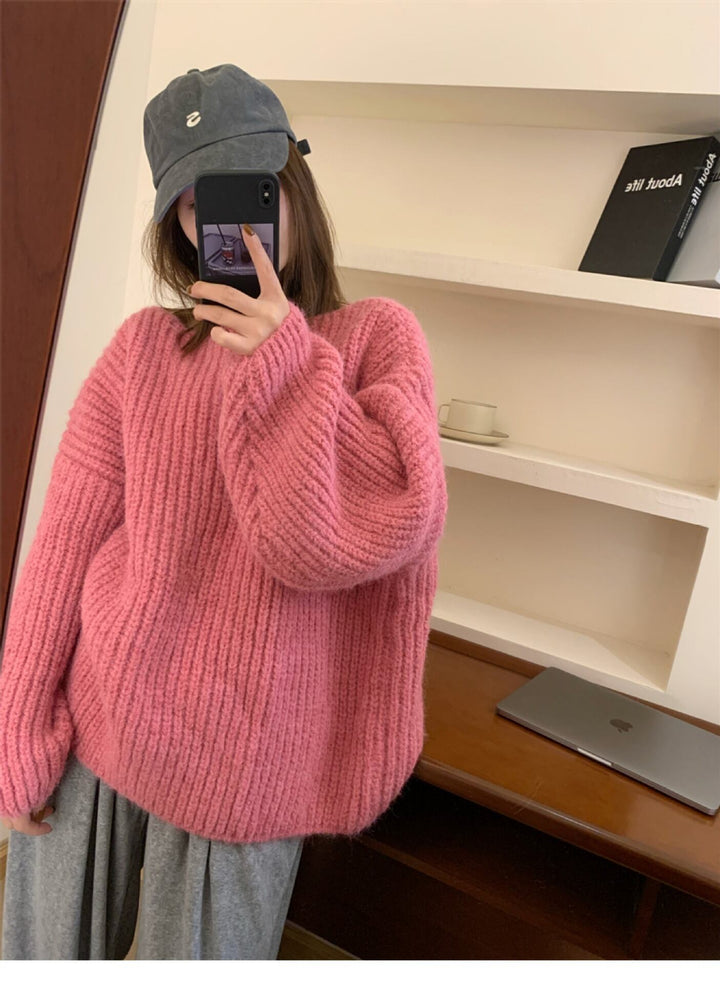 【tops】クルーネックニットセーター　M18988