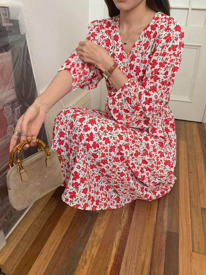 【dress】花柄ワンピース　M25685