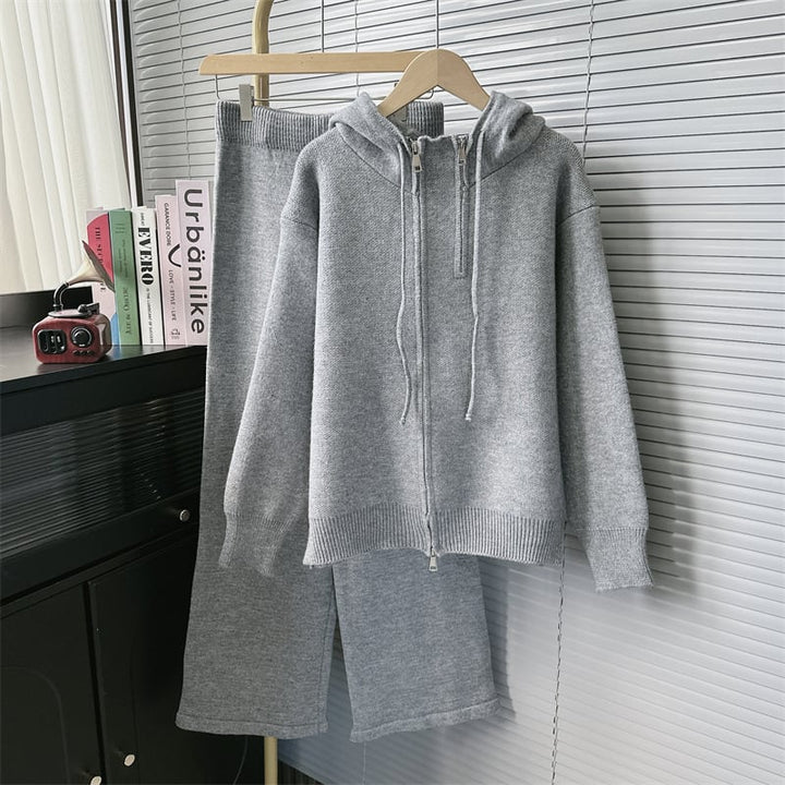 【set】ニットカーデ×ワイドパンツセット　M26879