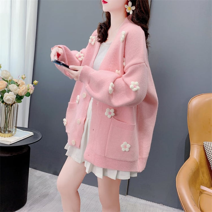 【outer】Vネックニットカーデ　M27047
