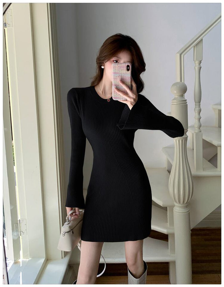 【dress】フレアスリーブニットワンピース　M28209