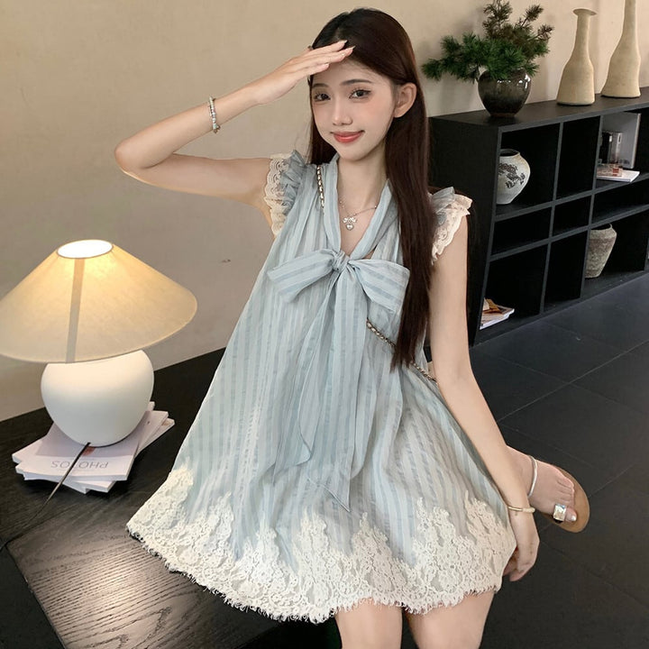 【dress】レースリボン付きワンピース　M25059