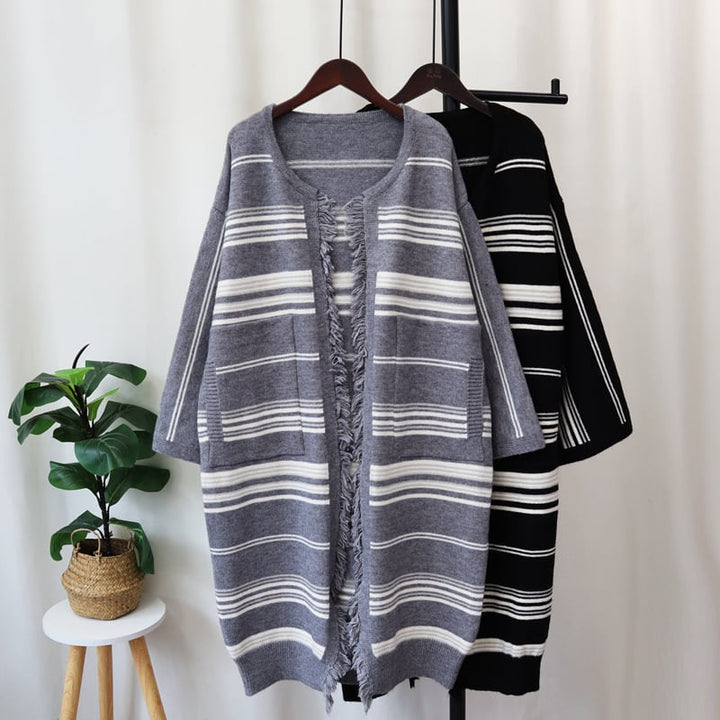 【outer】ロング丈ニットカーデ　M26597