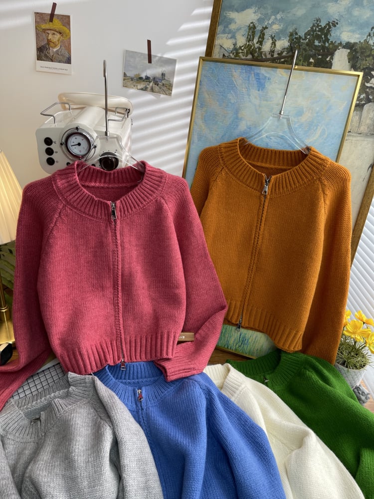 【outer】クルーネックニットカーデ　M26651