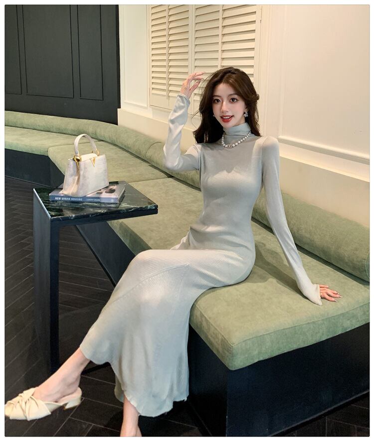 【dress】ハイネックニットワンピース　M28304