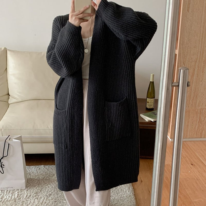 【outer】ロング丈Vネックニットカーディガン　M17819